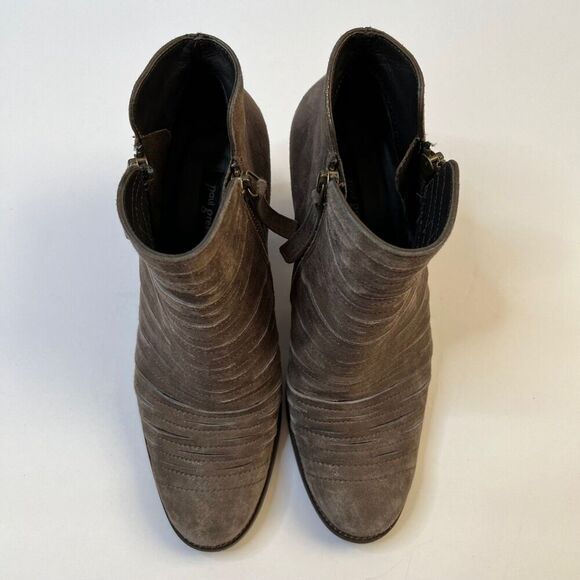 Paul Green Size US 7 Women Taupe Malibu Sliced Metallic Heels Zip Ankle Boots - Picture 3 of 12
